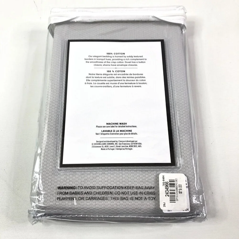 Williams Sonoma Home Border Pique Textured Standard Sham 20